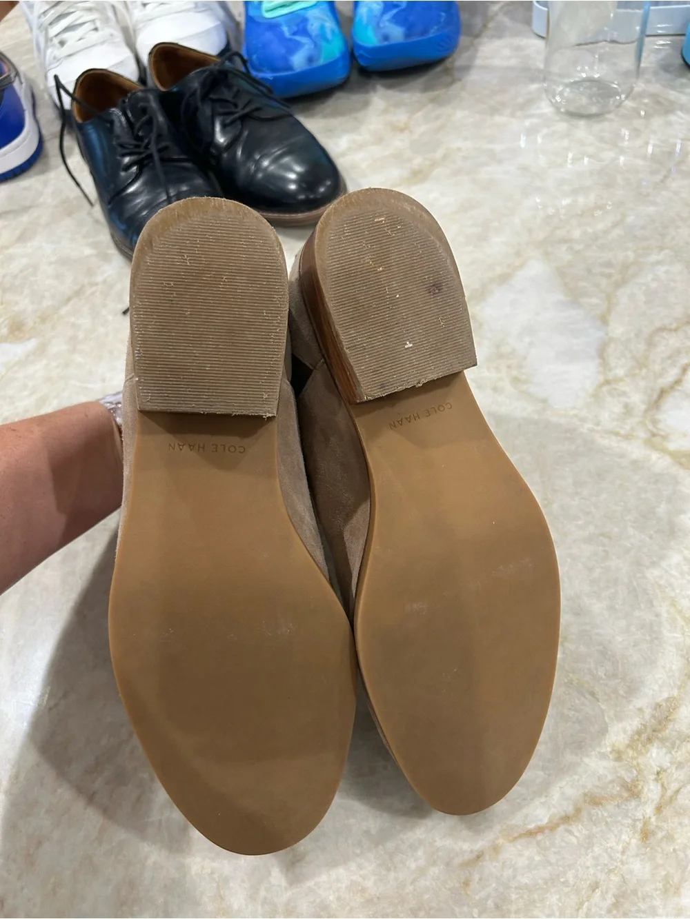Cole Haan Taupe Suede Chelsea Booties